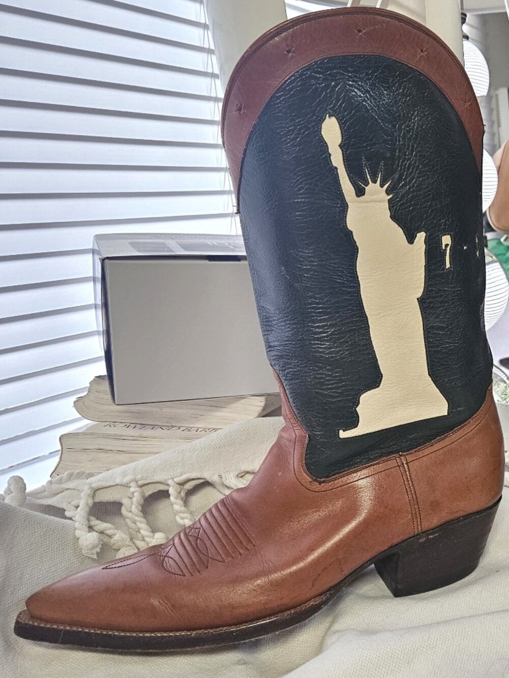 Rocketbuster Statue of Liberty Lady Liberty custom boots caramel/green free ship